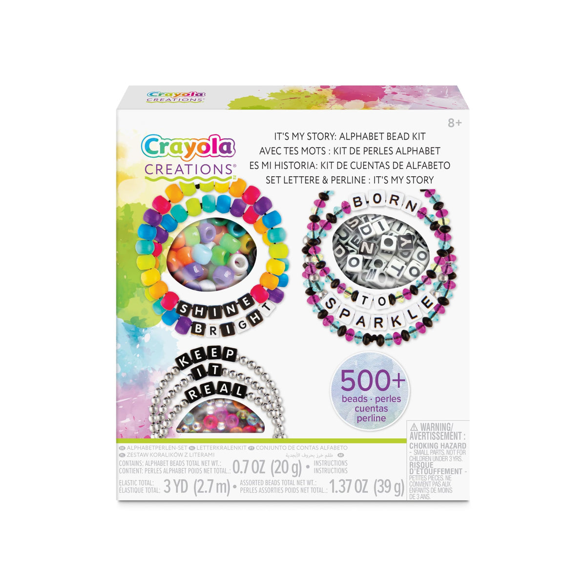 CRAYOLA Fashion Angels Alphabet Bead Bracelet Set - It's My Story Creative Activity and Gift for Girls, 8 Years