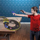 NKOK Sonic and Shadow Race Track Set with Working Lights, Lap Counter, Figure-8 Slot Car Track, Brown Box Packaging
