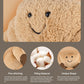 WqWqian Croissant Plush Toy, 14 Inch Cute Stuffed Croissant Pillow, Soft Bread Plushie Food Plush Doll for Kids Adults, Funny Smiling Pastry Stuffed