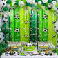 Soccer Party Decorations, 2 Pack Soccer Birthday Party Photo Booth Prop, Green Fringe Curtains Photo Streamers Backdrop for Sport Themed Birthday