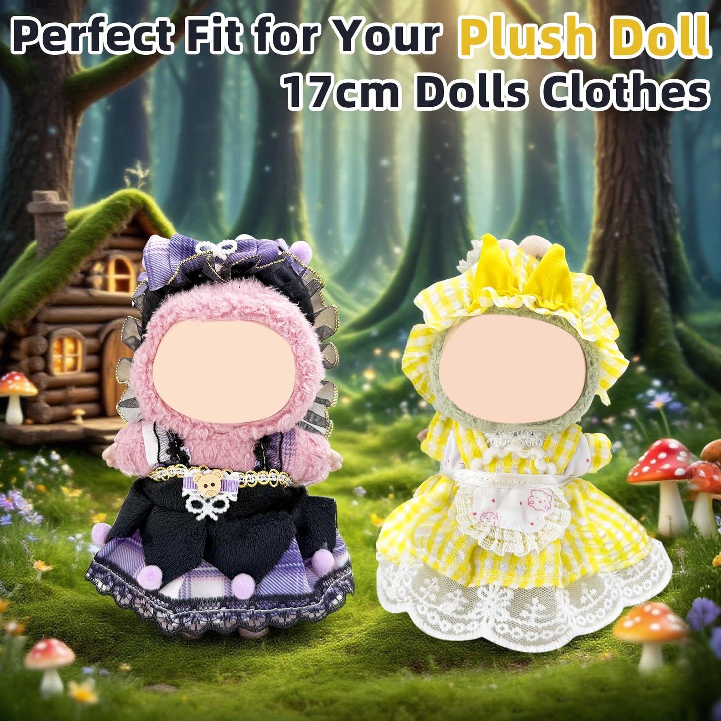 4 Pack-17cm Doll Clothes Set(NO Doll and Shoes) ,Premium Outfit for 15cm/17cm Dolls Accessories Suit,Stylish Adorable Clothes Accessories,Cute Clothes