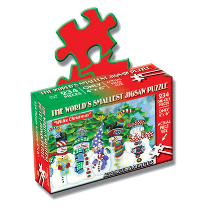 TDC Games World’s Smallest Holiday Jigsaw Puzzle, White Christmas - Mini Puzzles, Small Challenging Travel Art Puzzle for Adults, 200+ Pieces, Gifts