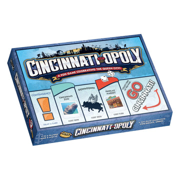 Late for The Sky Cincinnati-Opoly Board Game - Family Strategy Game for 2-6 Players, Opoly-Style City Landmarks, Fast One-Hour Option, Fun Gift