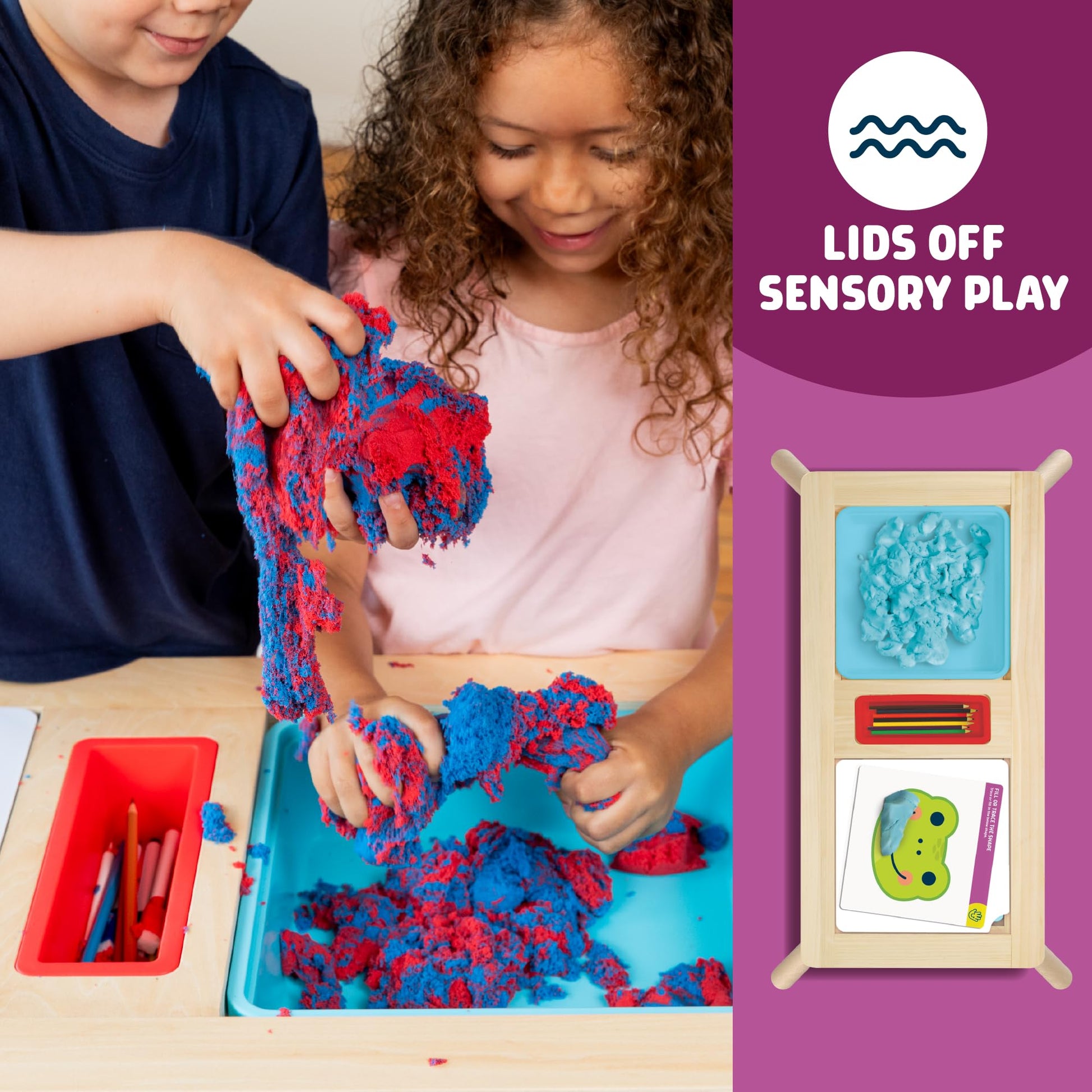 Chuckle & Roar - Play and Create Sensory Table - Indoor Mess Free Fun - Sensory and Tactile Engagement - Great for Preschoolers - Ages 3 and Up