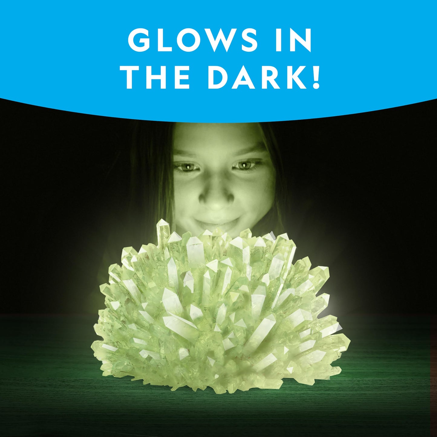 National Geographic Jumbo Crystal Growing Kit - Grow Your Own Giant Glow in The Dark Crystal in a Few Days, Science Kit, Grow Crystals for Kids, STEM