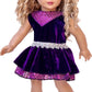 Ice Skating Queen - 3 Piece Ice Skating Outfit for 18 Inch Dolls - Purple Leotard with Ruffle Skirt, Head Band and White Skates - 18 Inch Doll Clothes