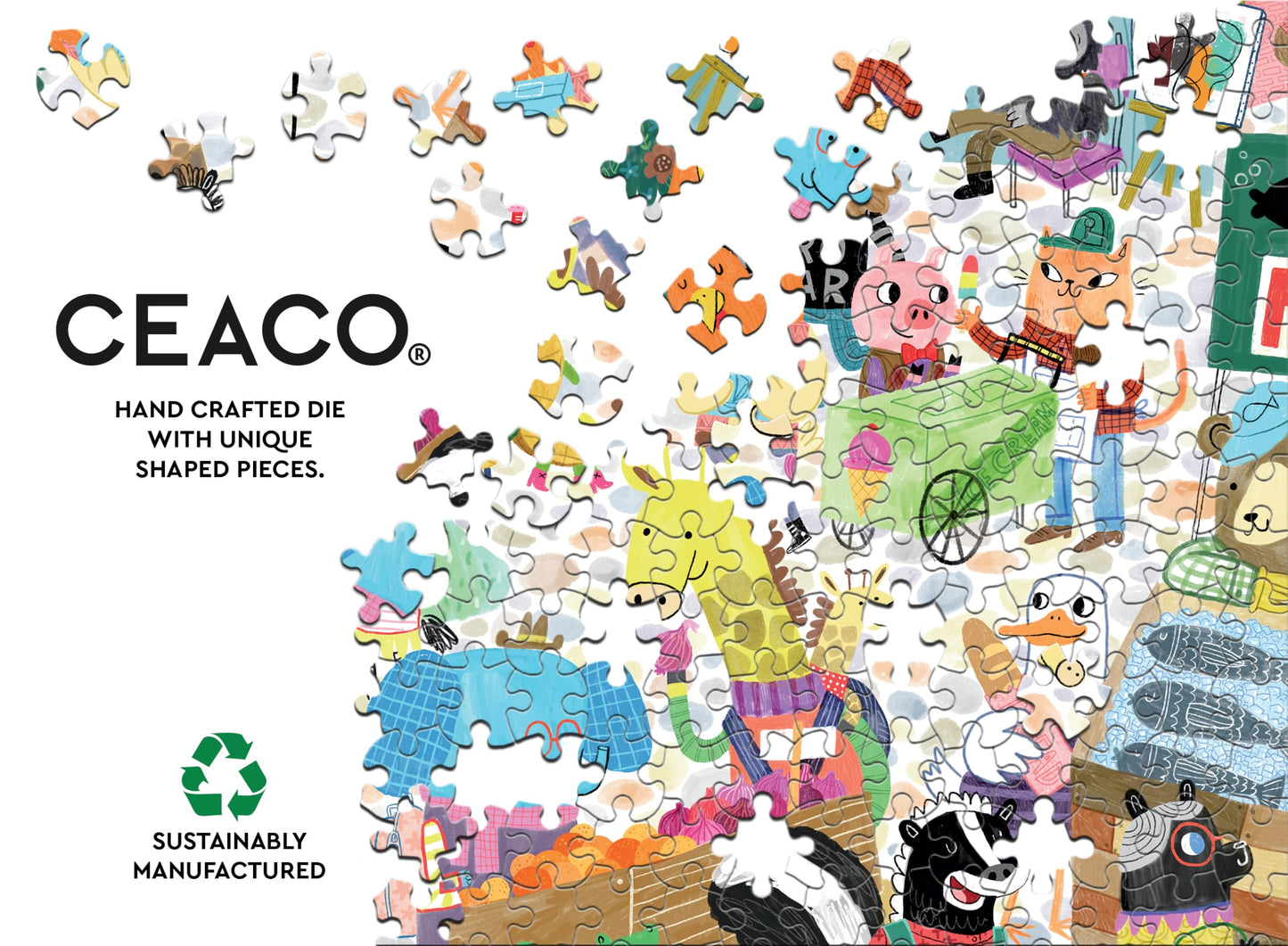 Ceaco - Animals at the Market - 300 Large Piece Jigsaw Puzzle for Adults