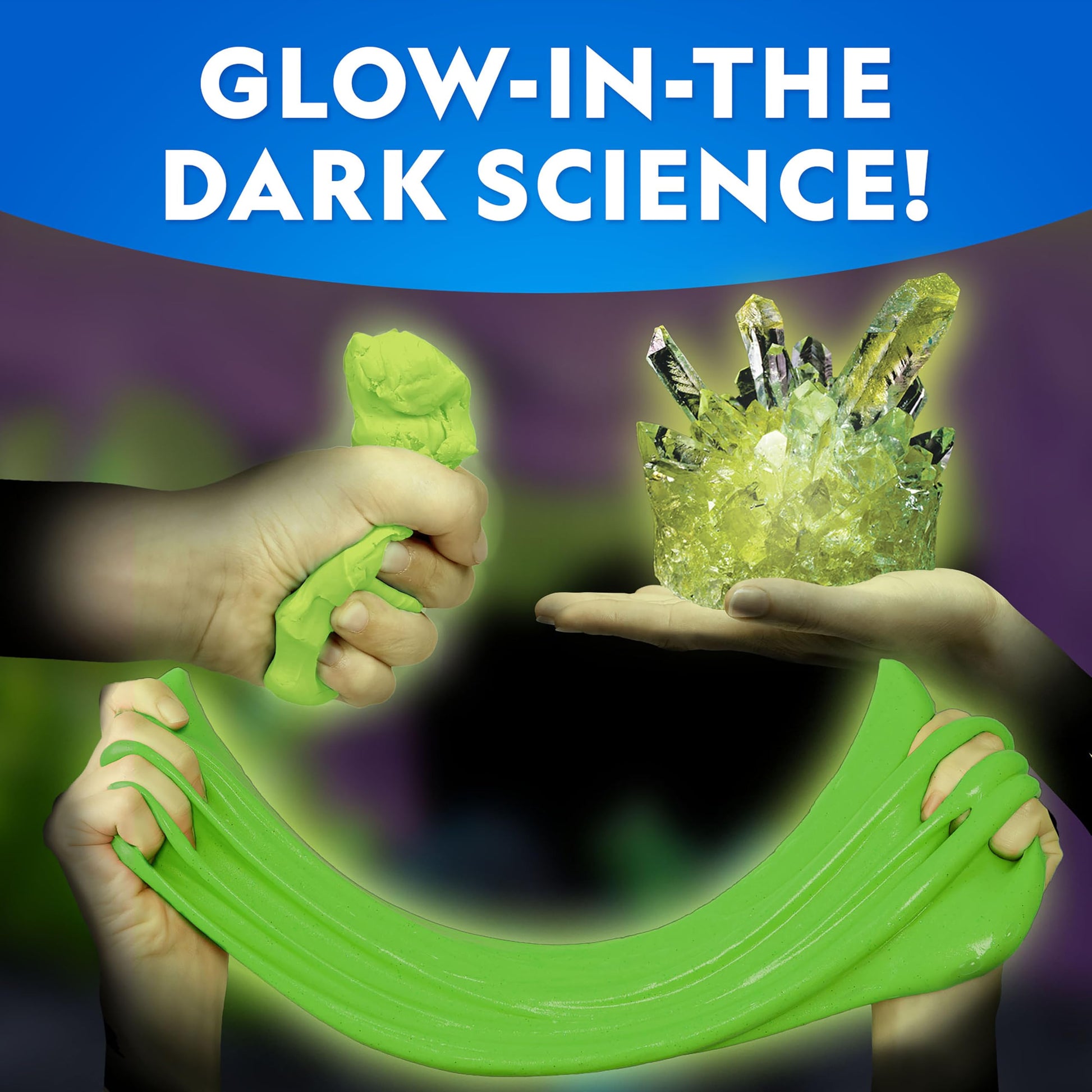 NATIONAL GEOGRAPHIC Mega Science Kit - Glow in The Dark Lab with Crystal Growing Kit, Slime Making, Glowing Putty, and More Science Experiments, Slime