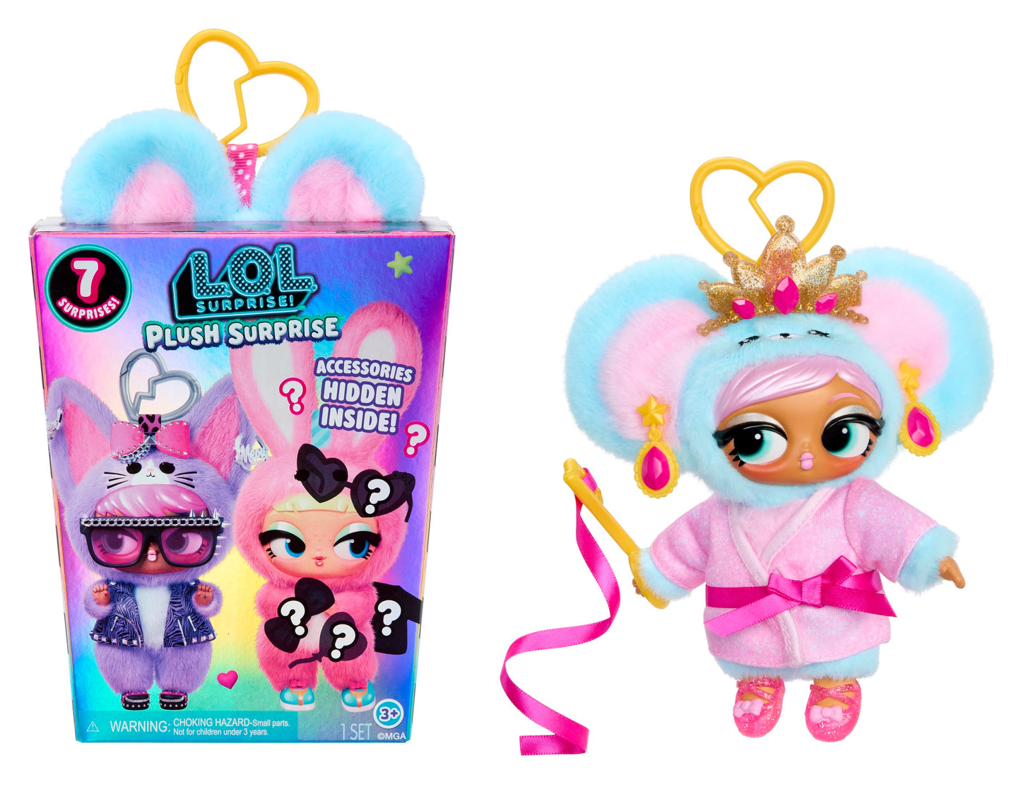 LOL Surprise Plush Surprise! Bear-A-Rina Plush Doll with Hidden Fashions, On-the-Go Play, 7 Total Surprises - Great Gift for Kids Ages 3+