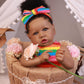 HOOMAI Lifelike Reborn Baby Dolls with Soft Body African American Realistic Girl Doll 22.8 Inch Best Birthday Gift Set