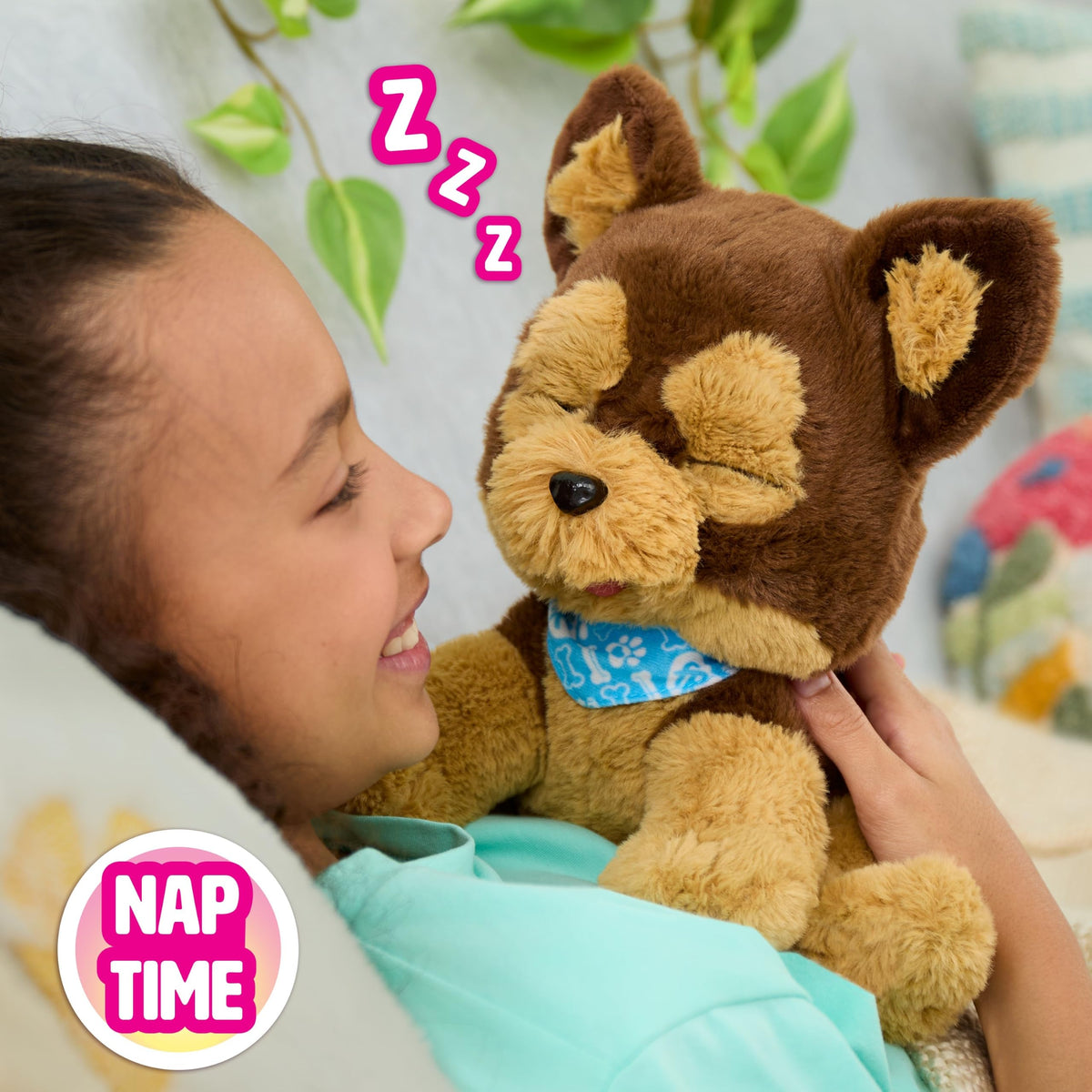 Just Play FurReal Benny the Kiss & Cuddle Pup Interactive Plush Toy, 10-Inch Brown Puppy with 30+ Sounds and Reactions, Treat Cup Accessory, Kids Ages