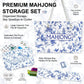 CTHMTMXS Blue and White Mahjong Bag Set for Tiles and Racks, 3 Piece 16 oz Canvas American Mahjong Carrying Bag with Zipper Tile Bag and Drawstring