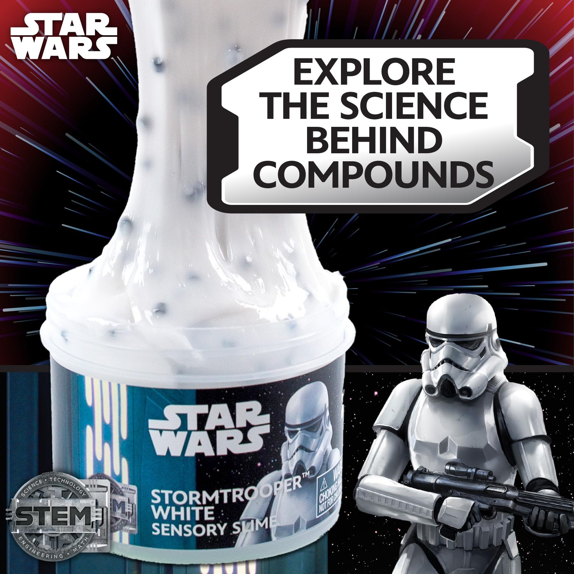 STAR WARS Stormtrooper White Slime, 8oz Star Wars Slime & Merch, Pre-Made Slime, Party Favors for Kids, Perfect for Goodie Bags, Desk Toys, Great