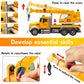 MOBIUS Toys Crane Truck - Real Working Boom Arm Construction Vehicle for Kids Ages 3-7 - Rotating Cabin, Extendable Arm, and Moving Parts - Durable