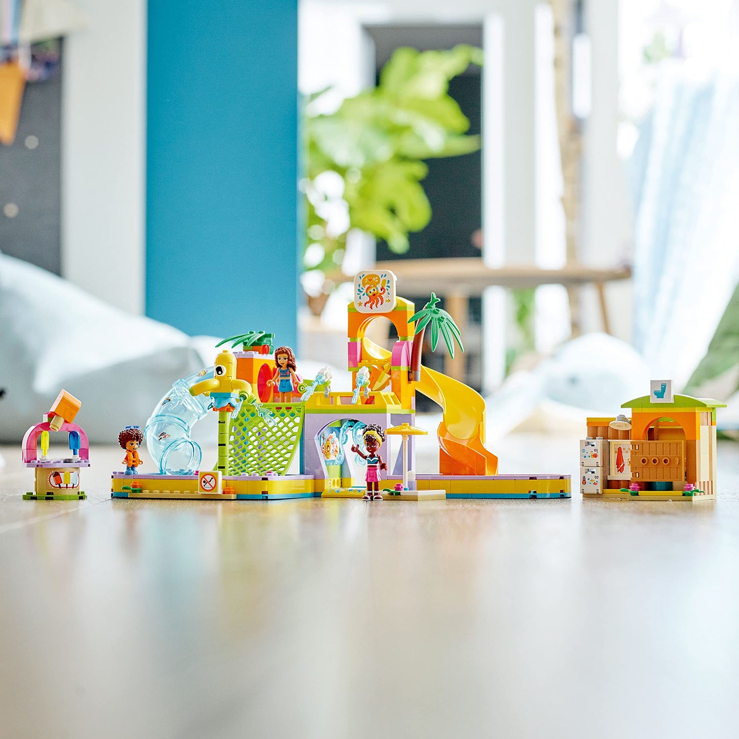 LEGO Friends Water Park Toy Building Set 41720 Pretend Play Kit with Swimming Pool Slides, Water Canons, and Two Mini-Dolls, Heartlake City Toy