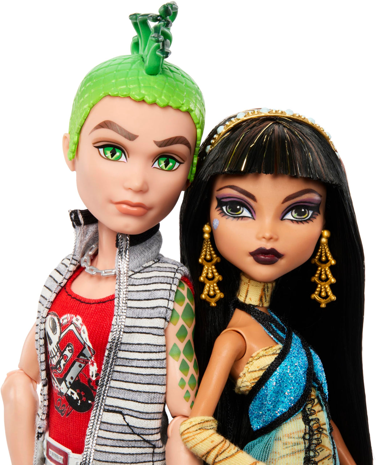 Monster High Booriginal Creeproduction Dolls 2-Pack, Cleo De Nile & Deuce Gorgon Collectible Reproductions with Doll Stands, Diaries & Pets