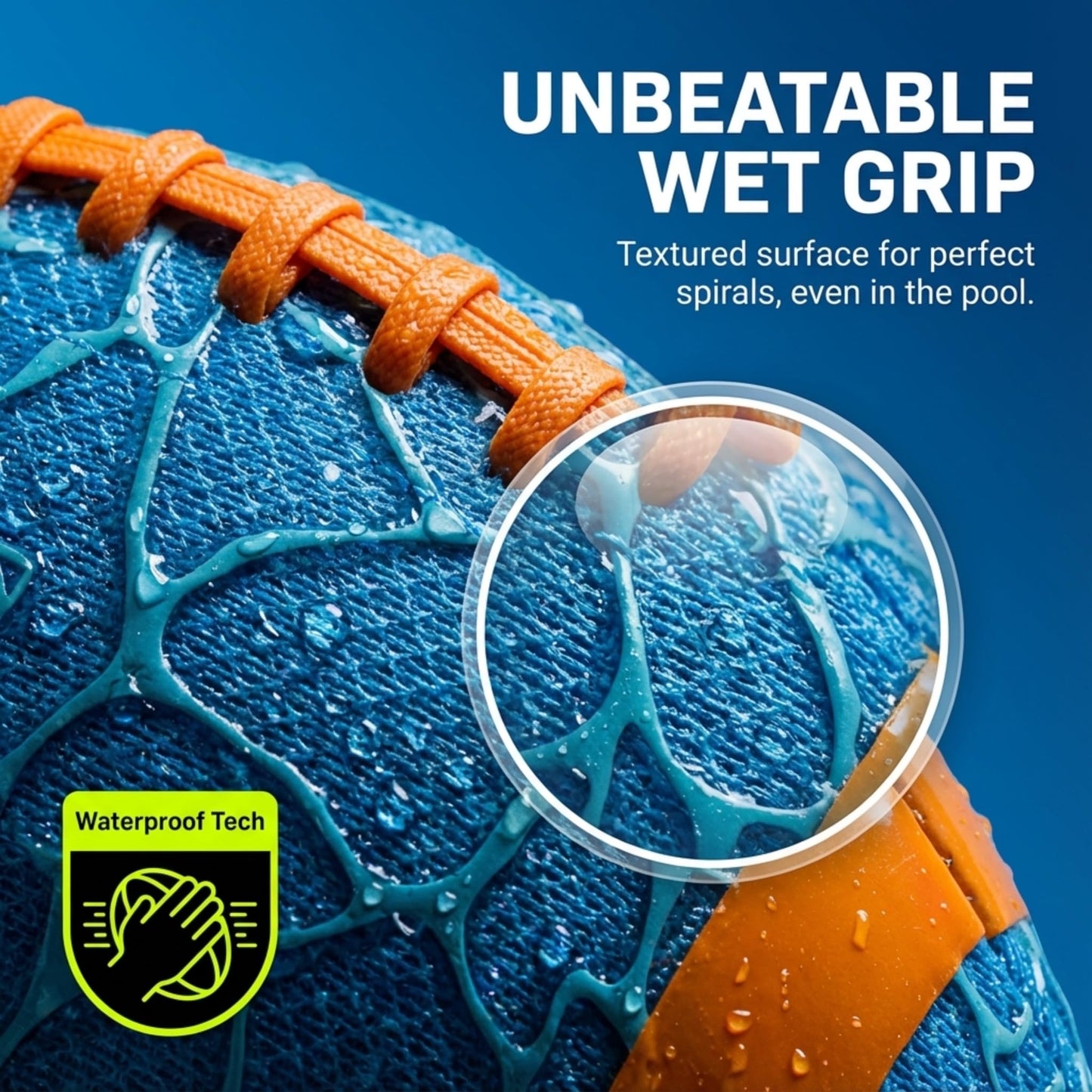 Water Football for Pool & Beach - Best Pool Toys for Kids All Ages - Easy Grip & Soft to Catch Footballs - Fun Outdoor Sports Beach Toys - Pool Gifts