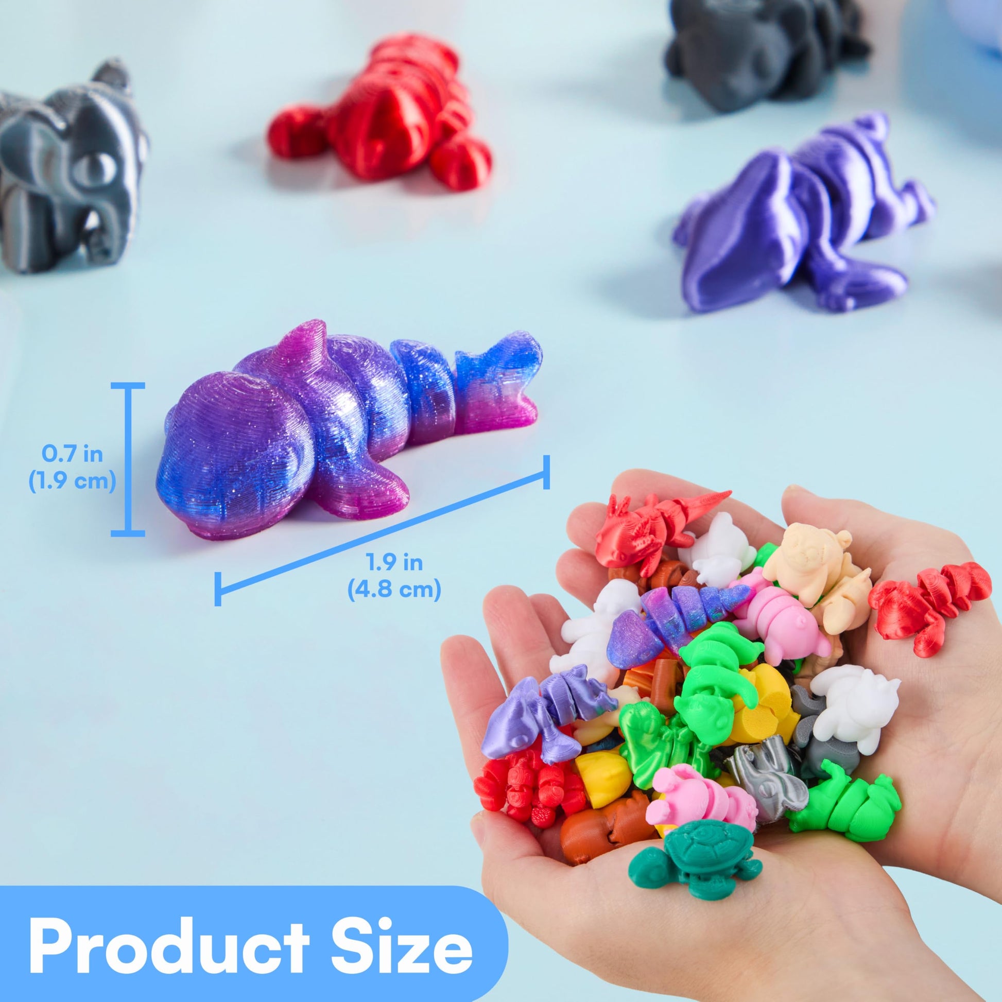 JOYIN 36 Pcs Mini 3D Printed Mix Animals Set, 36 Different Animals 3D Printed Toys - Cute Articulated Flexible Figurines Fidget Toys for Party Favors