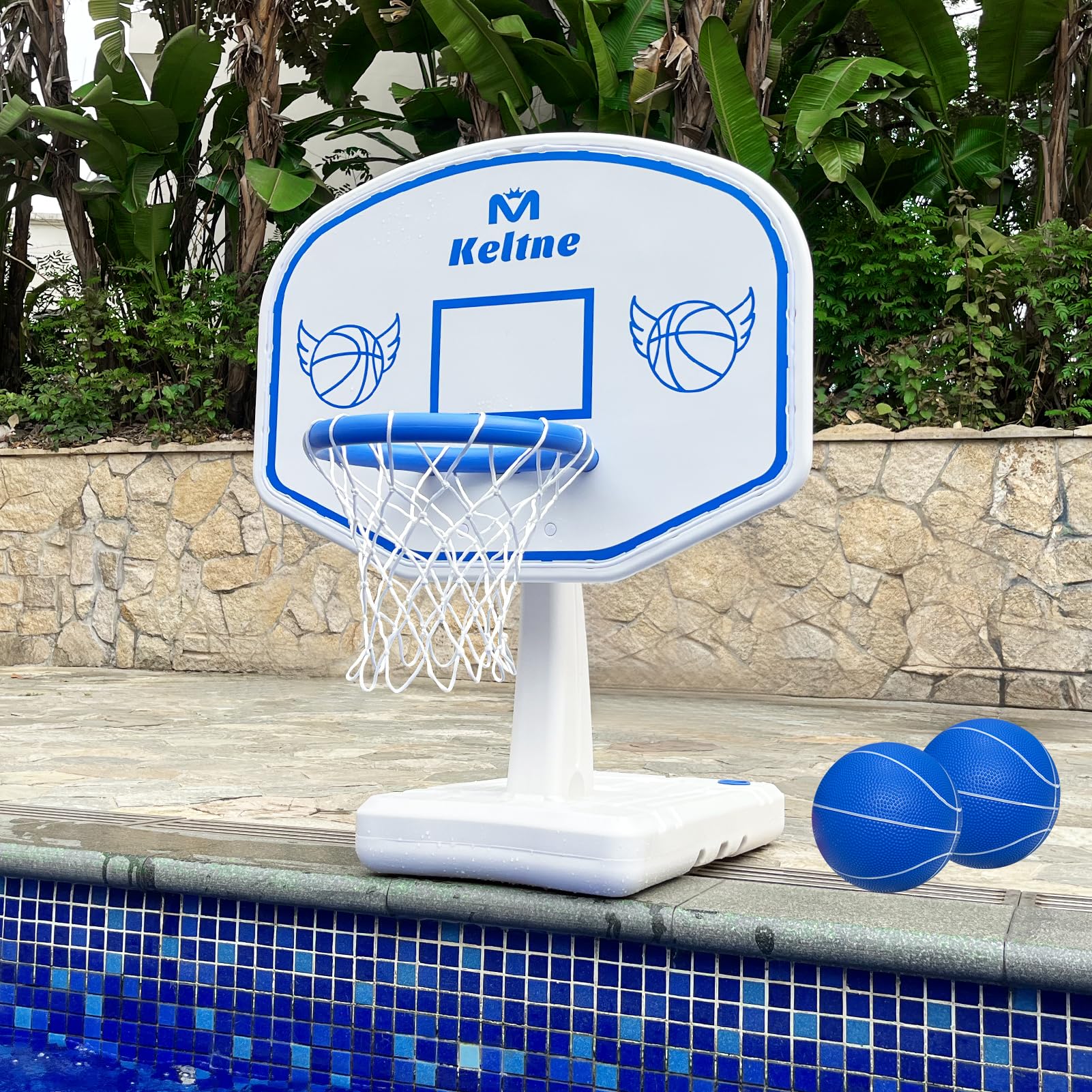 Dahivs Pool Basketball Hoop, Oversized Poolside Basketball Hoop for Swimming Pool Basketball Game, 34"x34"x42.2" Water Basketball Hoops with Lengthen