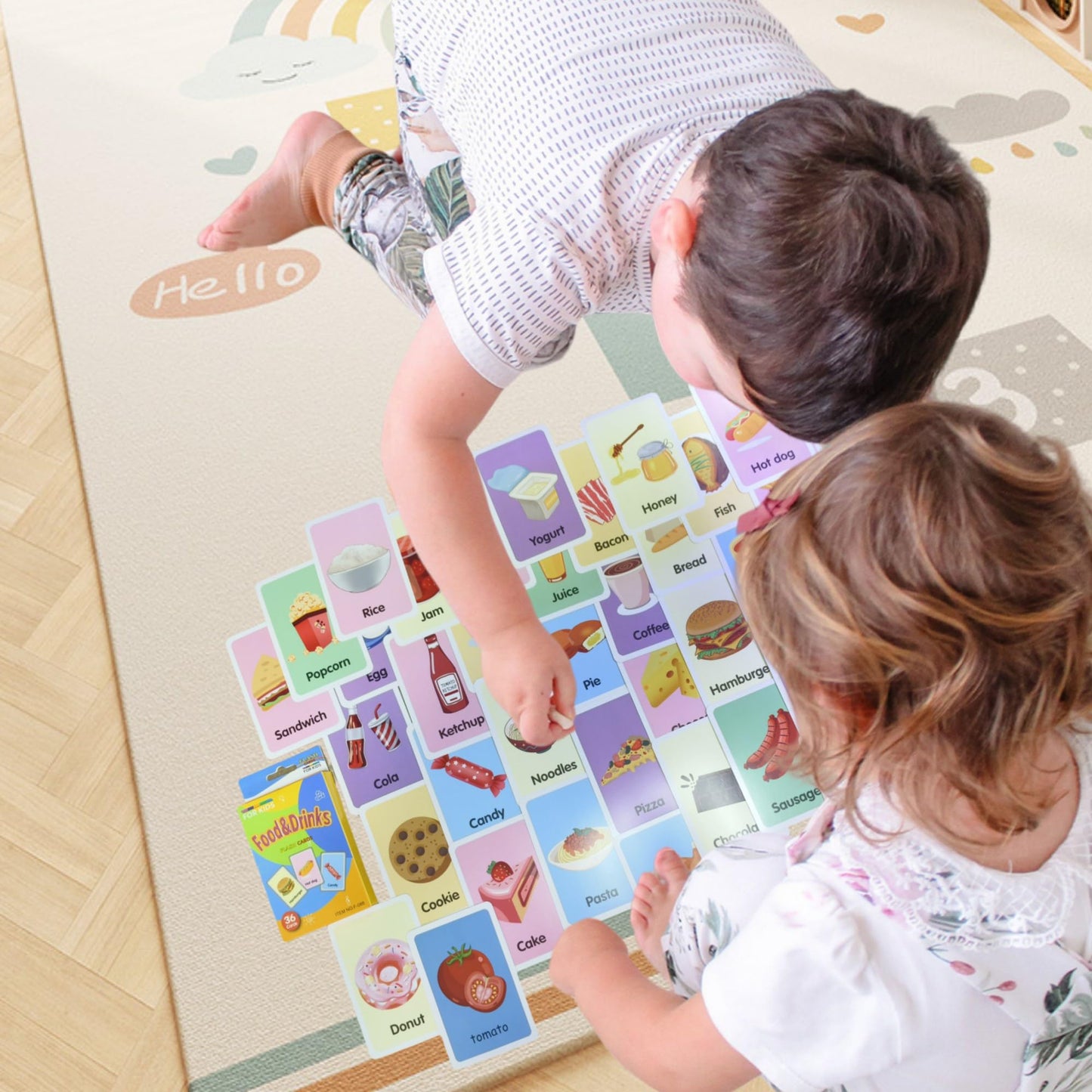 Flash Cards for Toddlers, Educational Learning Set of 144, Body Animal Food Fruit Cards, Ages 3-6, Montessori Preschool Learning Toys for Kindergarten