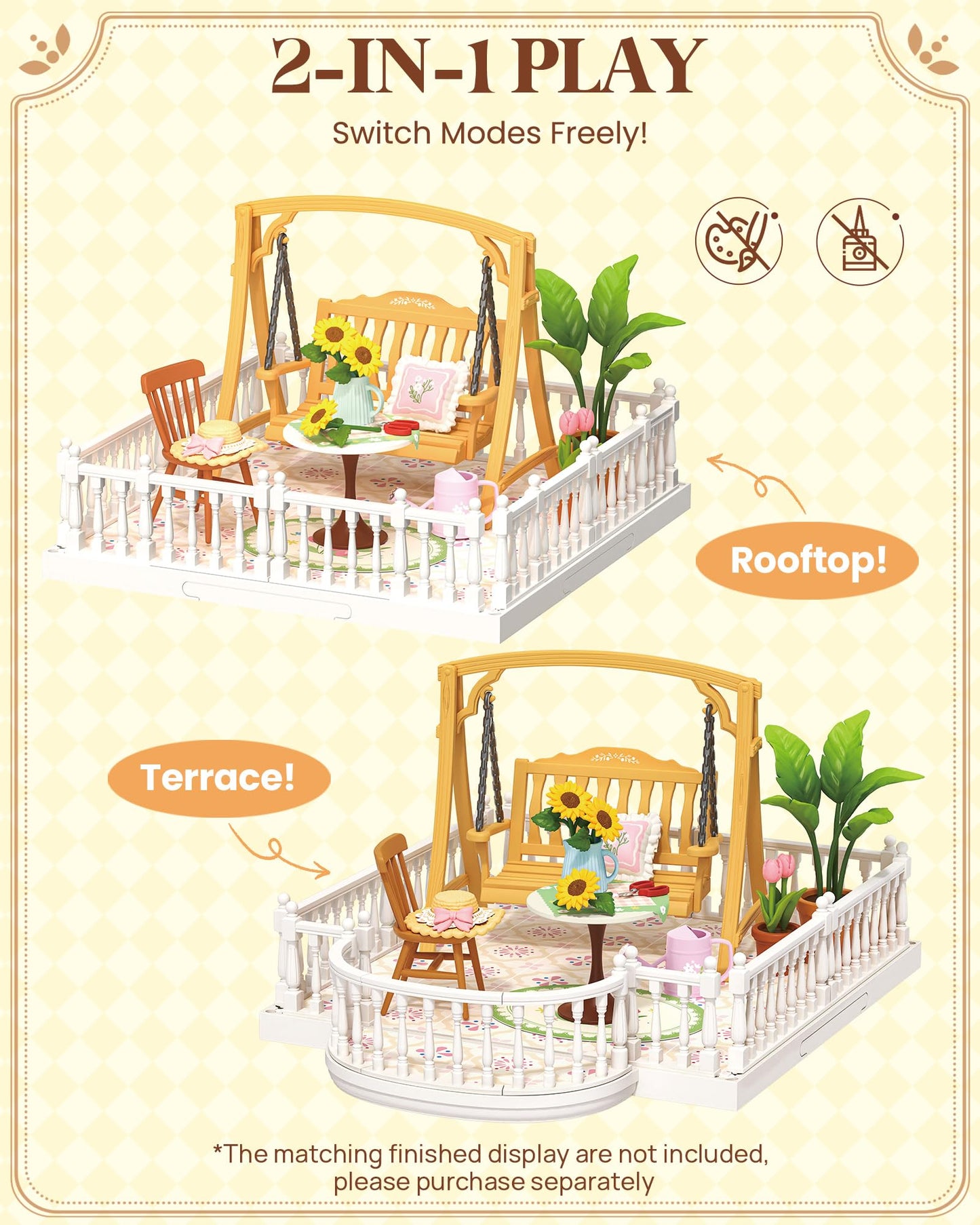 ROBOTIME Dust Proof Roof for Super Creator ?Sunny Break Terrace?