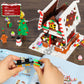 Christmas Gingerbread House Building Block for Girls Age 12+ with LED Lights, Christmas Village House Blocks Set with Christmas Tree and Train