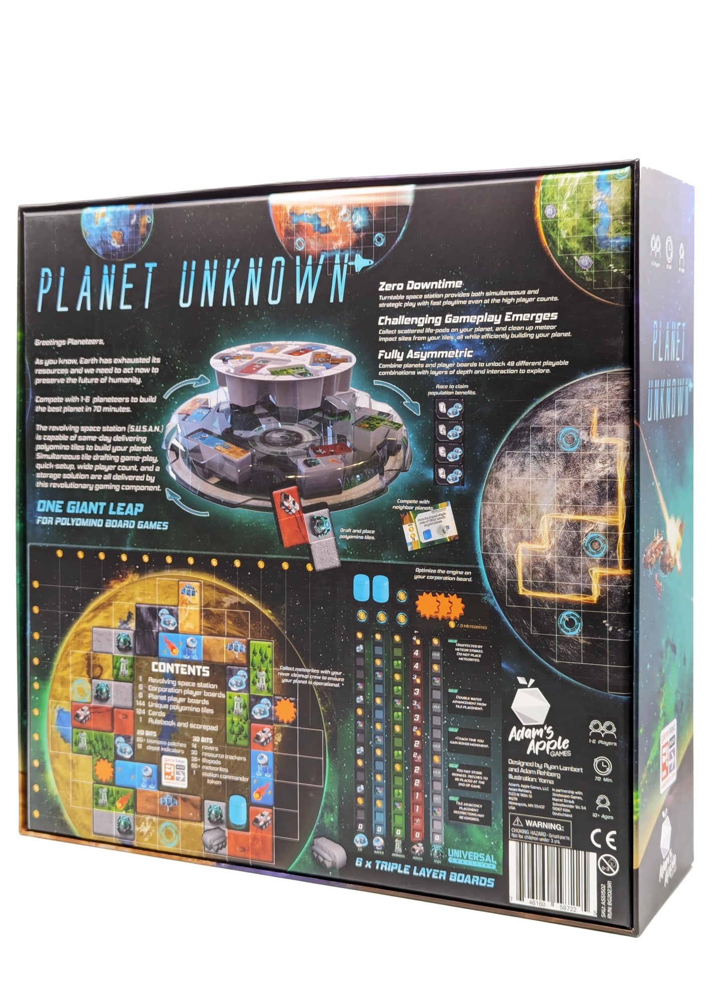 Planet Unknown by Adam's Apple Games | Strategy Board Game | for 1 to 6 Players | Ages 10+ | Competitive Polyomino Tile-Placement Strategy