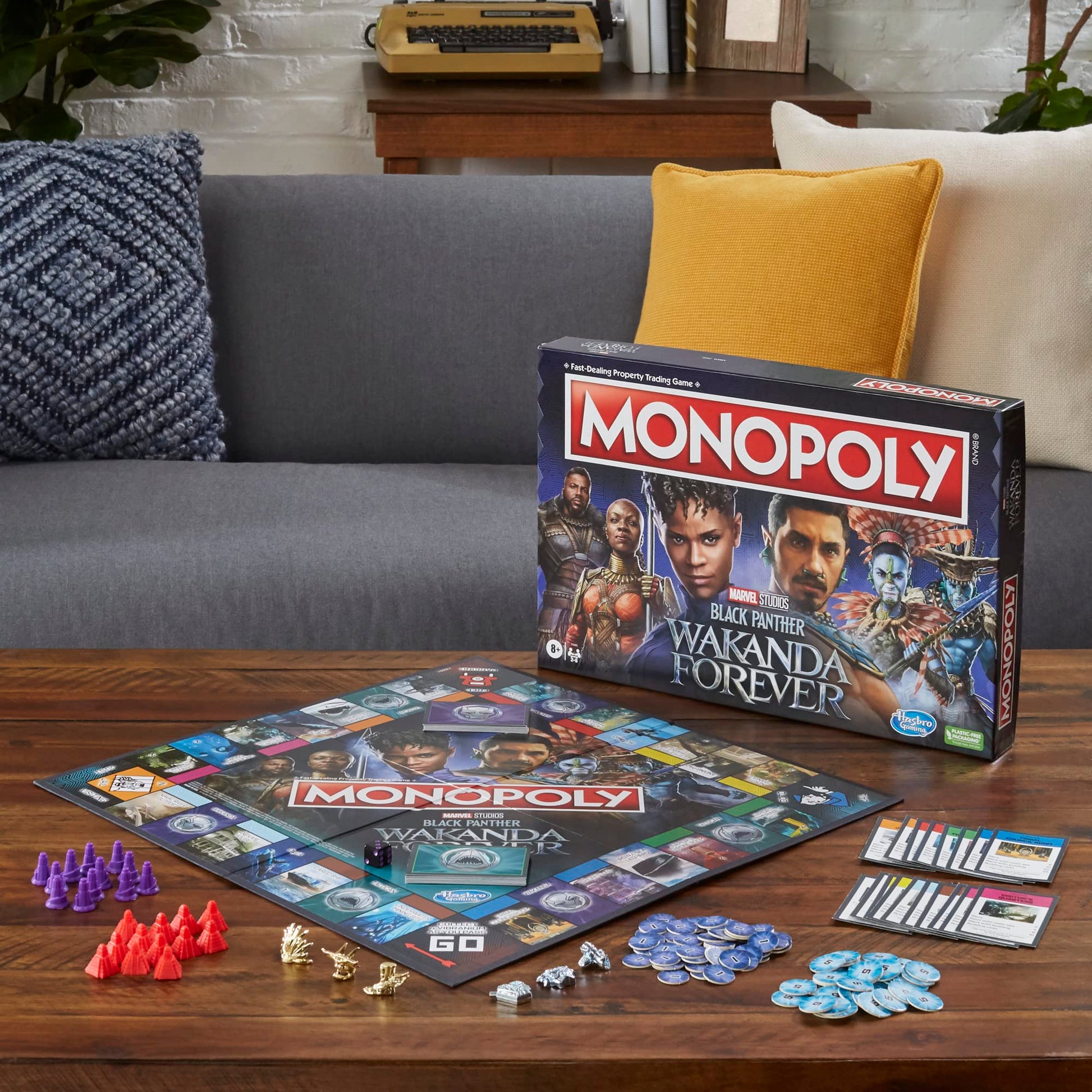 Monopoly: Marvel Studios' Black Panther: Wakanda Forever Edition Board Game for Families and Kids Ages 8+, Game for 2-6 Players