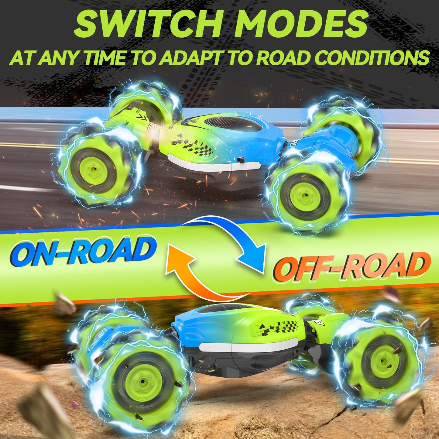 Dysaim Gesture RC Car Hand Controlled Stunt Car for 6-12 yr Boys Girls, 2.4GHz Remote Control Gesture Sensor Toy Drift Twist with Light Music for Kids