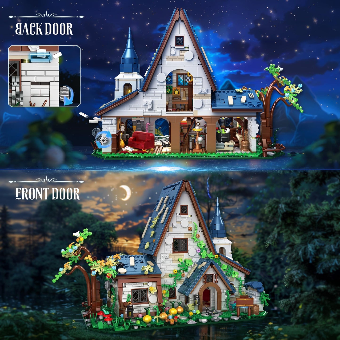 FliCineCrt Magic Stone House Building Block Set for Girl 8-12, Creator Architecture House Building Kit, Model House Toy for Kids, Gift Idea for Boys