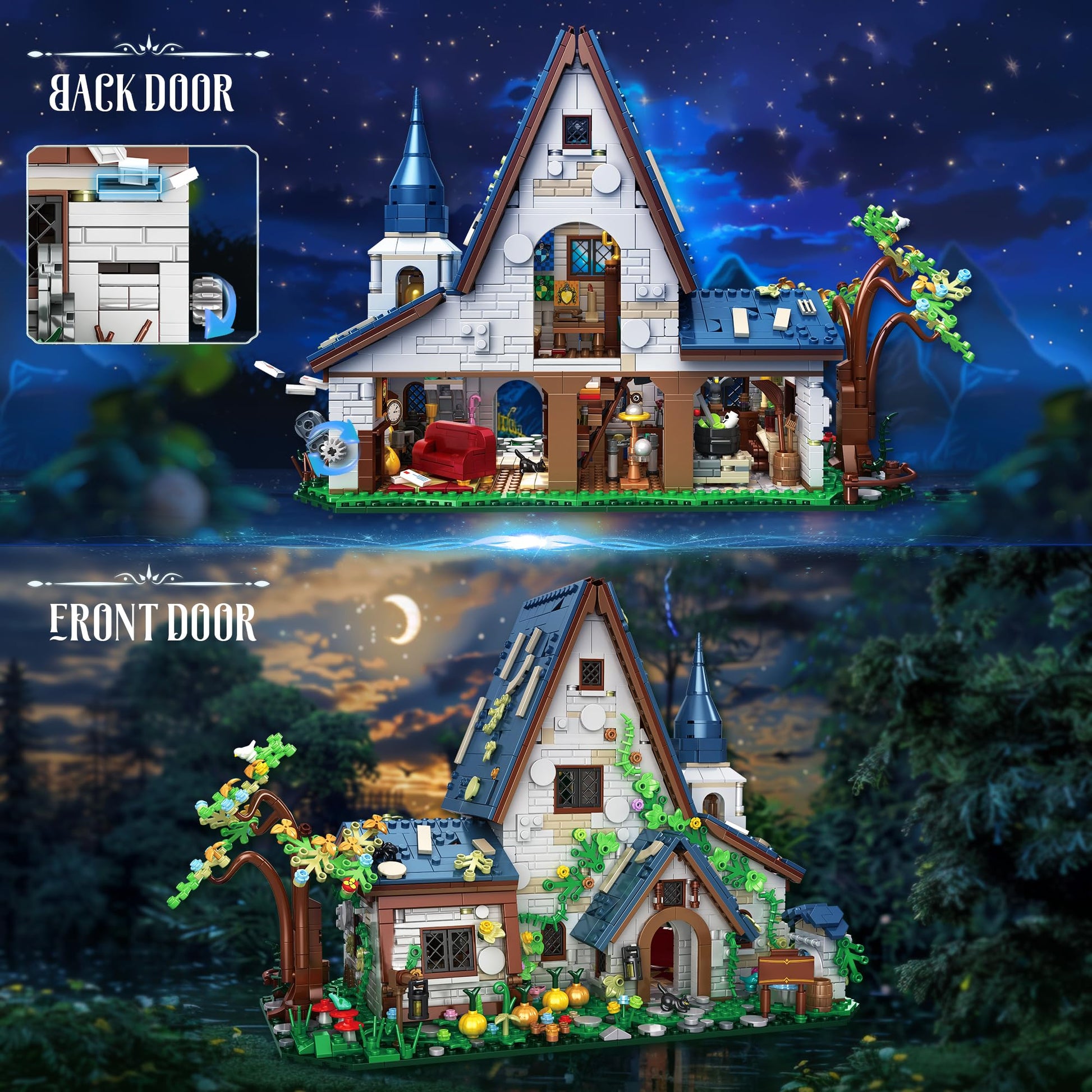 FliCineCrt Magic Stone House Building Block Set for Girl 8-12, Creator Architecture House Building Kit, Model House Toy for Kids, Gift Idea for Boys