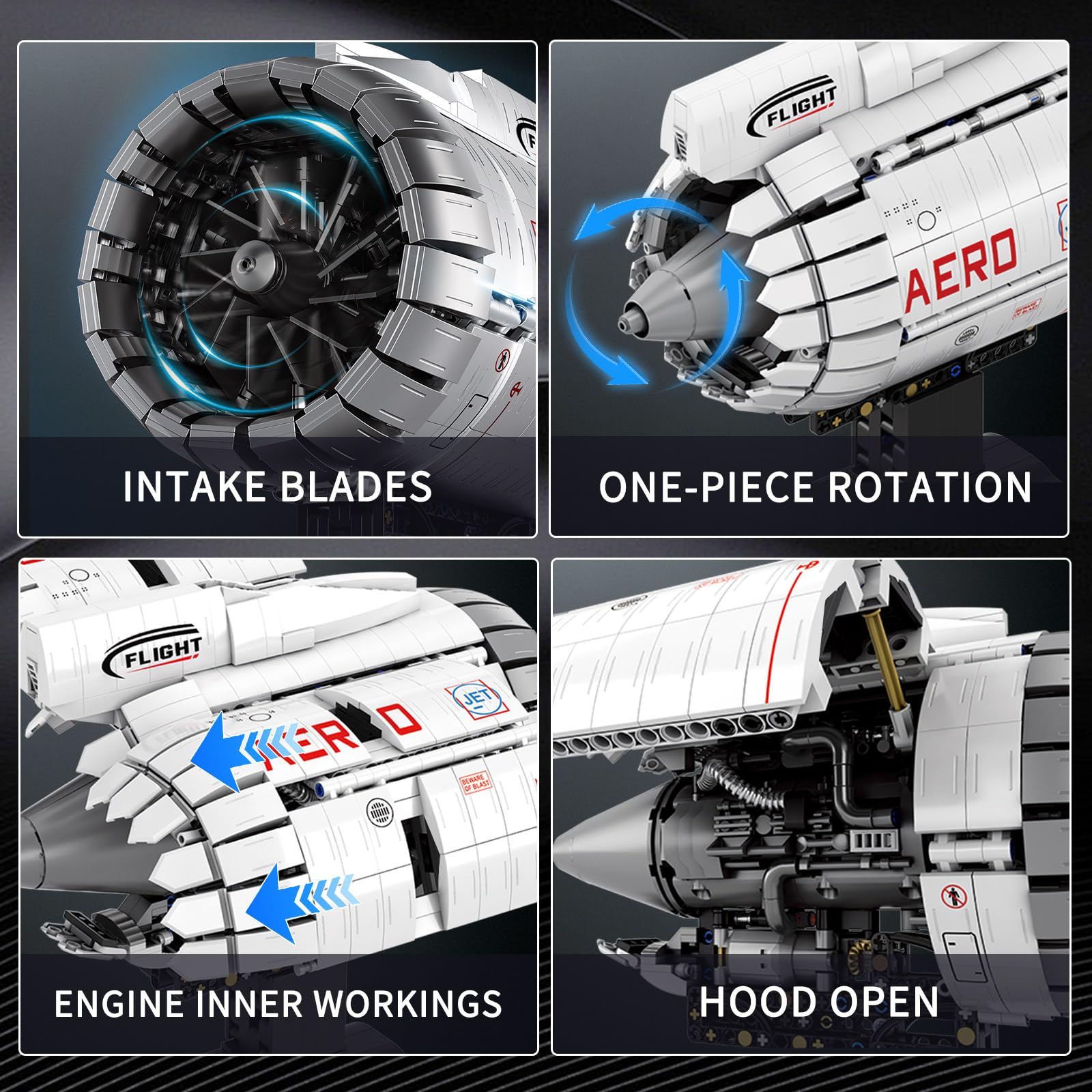 HIGH GODO Aircraft Engine Building Kit that Works, Aircraft Turbofan Engine Model Kit with Motor, Build Your Own Engine Kit, STEM Project for Teens