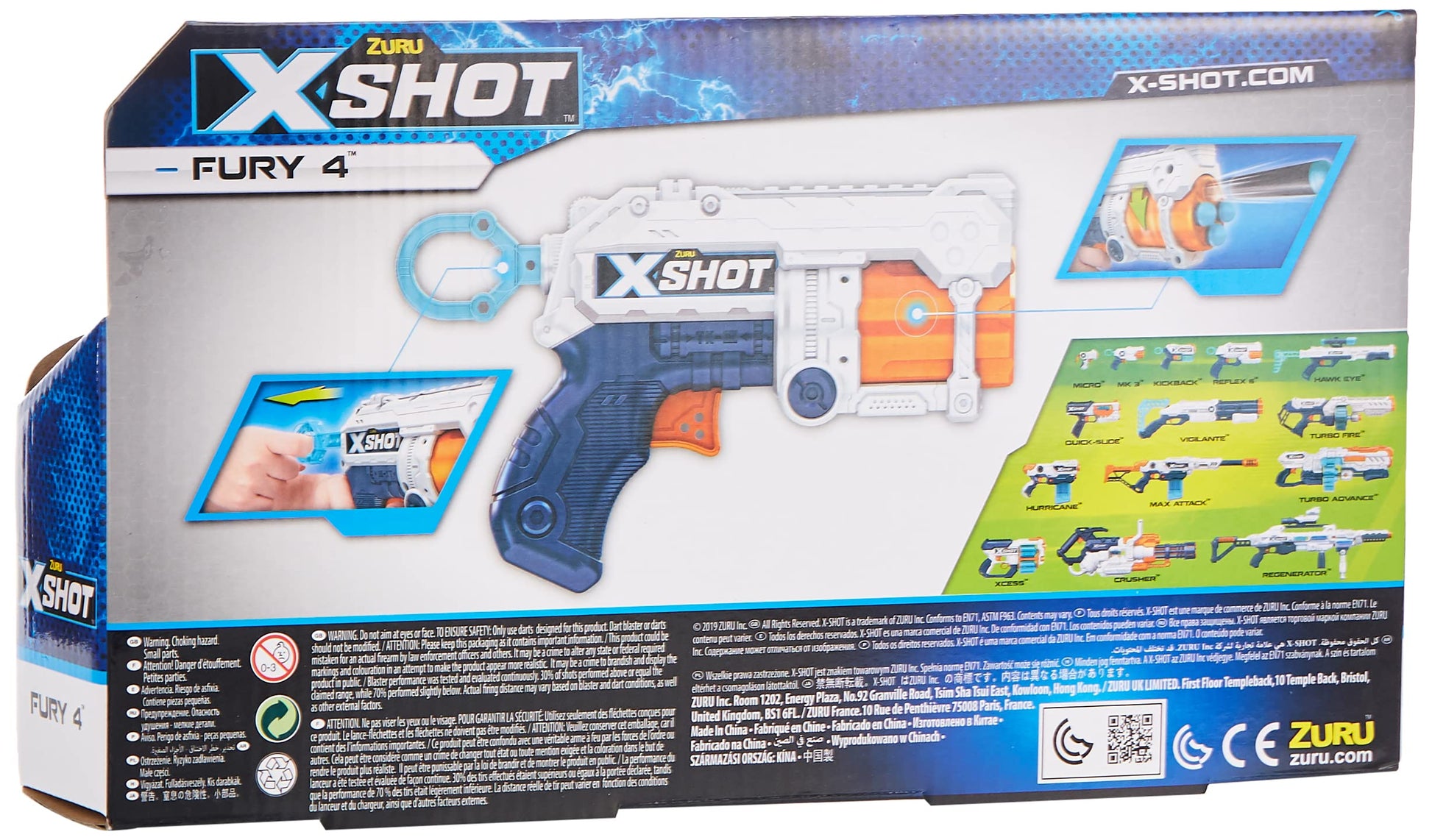 X-Shot Excel Fury 4 Foam Dart Blaster (16 Darts) by ZURU