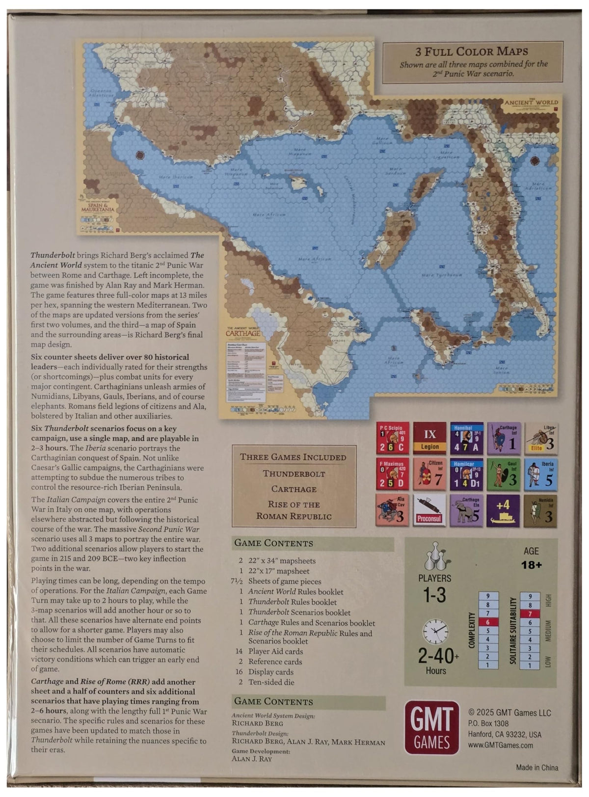 GMT Games Thunderbolt: The Second Punic War 218 to 201 BCE, Deluxe Edition, Ancient World Strategy Board Game for Adults 18+