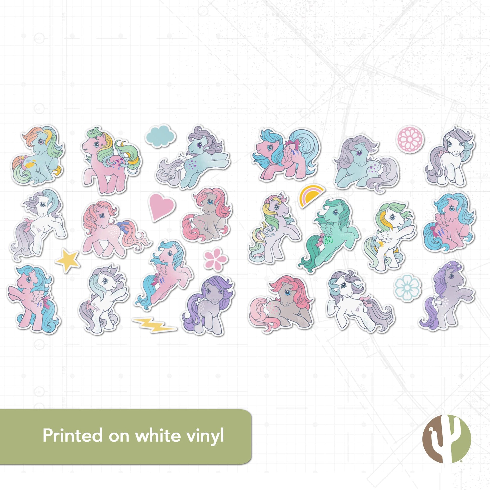Desert Cactus My Little Pony Sticker - 28 Vinyl Decal Laptop Water Bottle Car Scrapbook Decorations Birthday Favor Party Supplies (2-22)