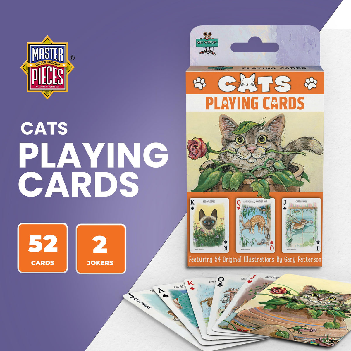 MasterPieces Officially Licensed Cats Playing Cards - 54 Card Deck for Adults
