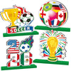 2026 World Soccer Cup Table Decorations Soccer Table Centerpieces Football Wooden Tabletop Decoration for Football Sports Competition Party Supplies