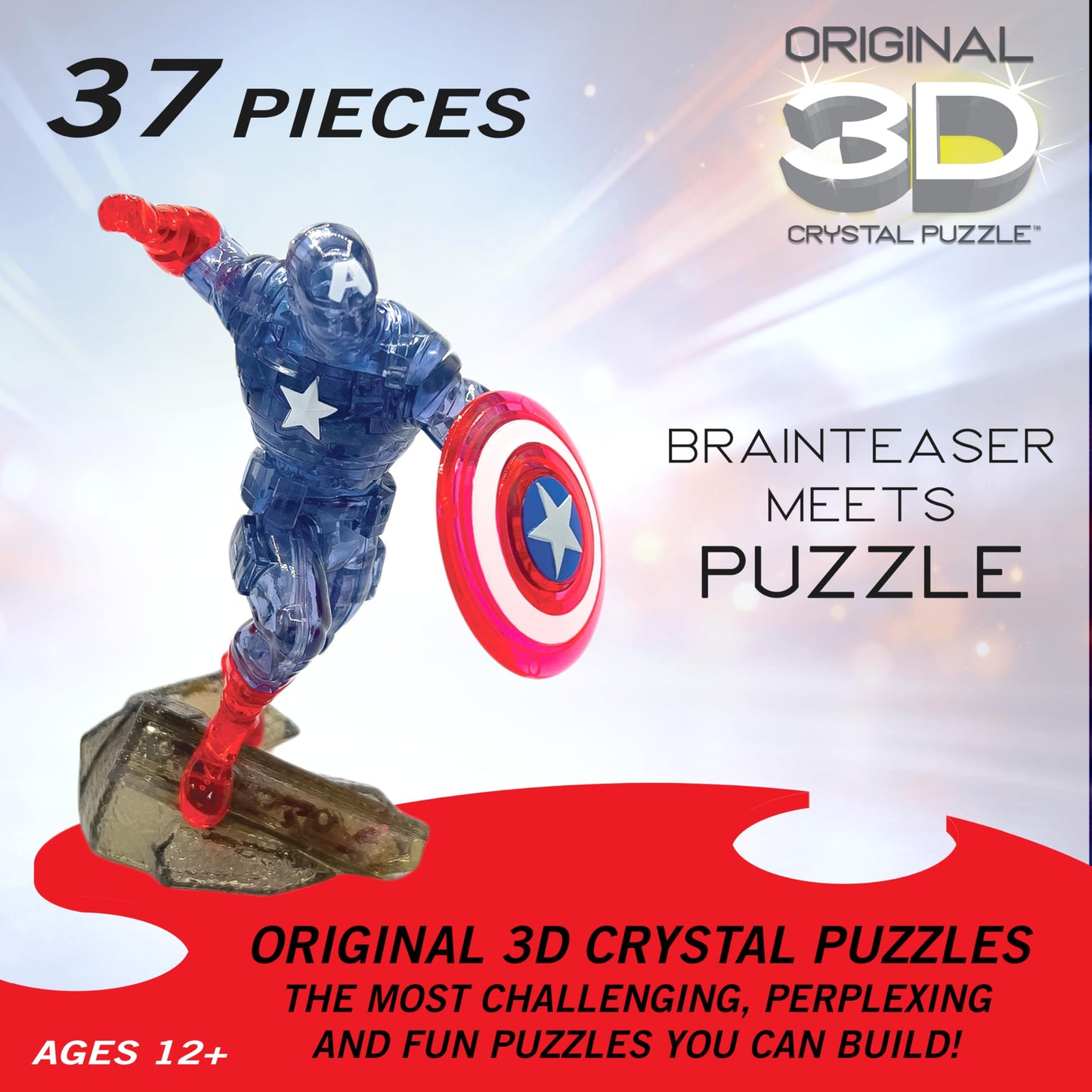 Marvel Captain America Crystal 3D Puzzle, 31-Pc, Ages 12+