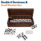 WE Games Double 6 Marbleized Dominoes in Magnetic Wooden Travel Box, Dominoes Set for Adults, White Color Double Six Domino with Marble Pattern