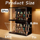 VERSSURE Clear Display Case for Collectibles, 3-Tier Stackable LED Figure Display Case with Magnetic Door, Adjustable Showcase for Models, Miniatures