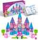 Disney Princess Toys Magnetic Tiles Castle Set - 172-Piece STEM Building Toy with Ariel, Moana, Snow White, Tiana & Rapunzel Characters, Marble Run