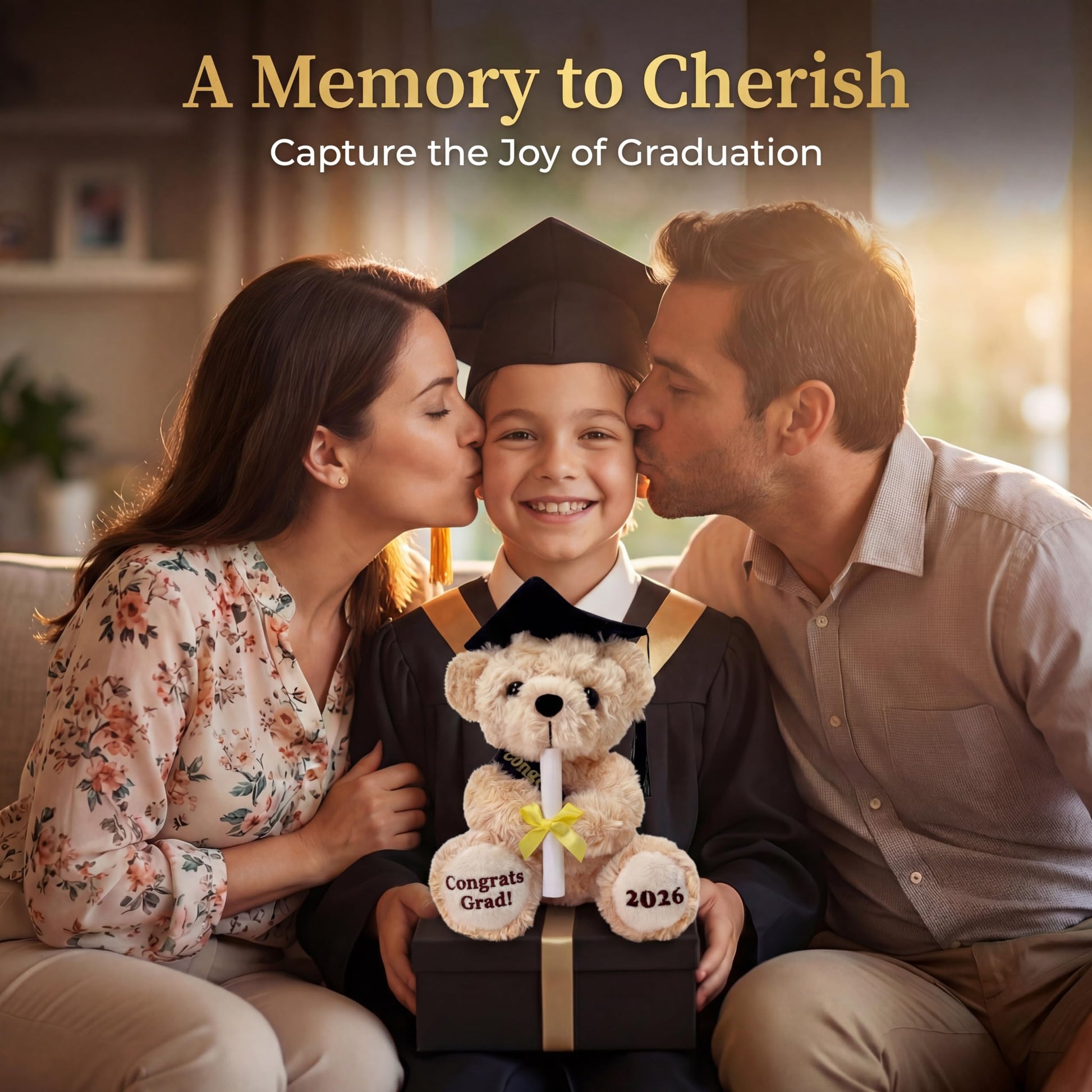 Hellmei Kindergarten Graduation Gifts 2026, Cute Graduation Plush Bear in Gift Box for Kids, 8" Washable Stuffed Animal Graduation Cap and Gown