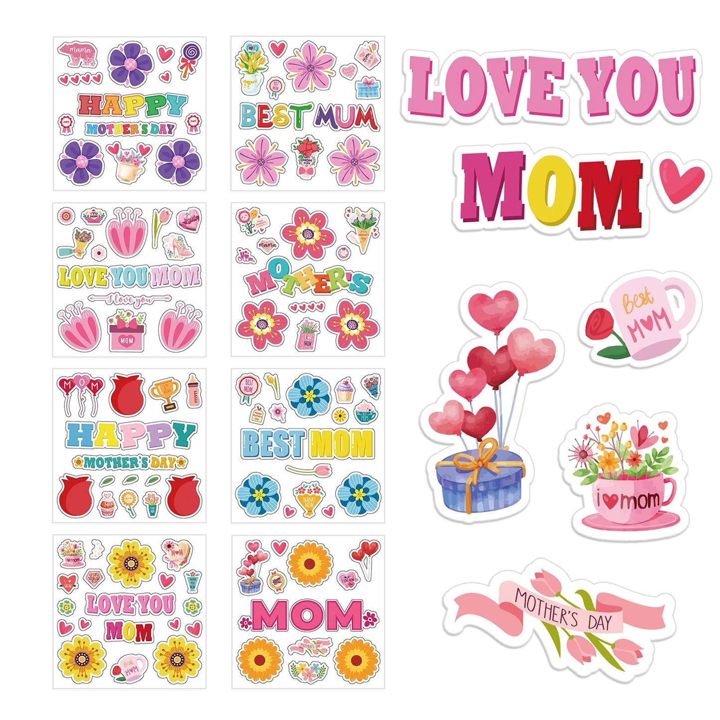 Hayux Mother's Day DIY Craft Kits for Kids 24 Packs DIY Love You Mom Flower Photo Frames Set with Stickers Paper Picture Frames Funny Mother's Day