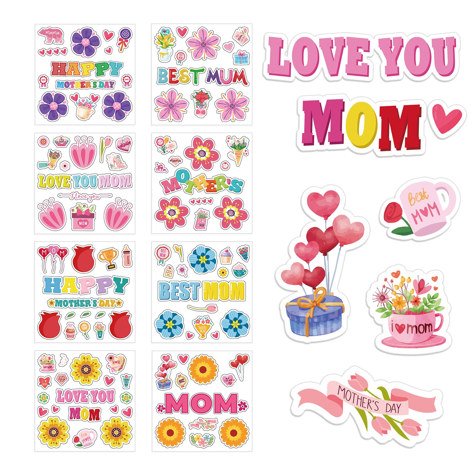 Hayux Mother's Day DIY Craft Kits for Kids 24 Packs DIY Love You Mom Flower Photo Frames Set with Stickers Paper Picture Frames Funny Mother's Day