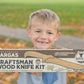 Wooden Knife Making Kit for Kids, Teens & Adults - Fun DIY Woodworking Craft Gift | Hardwood Blade with Handles, Sandpaper & Glue Included | Made in