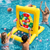 TicTac Shot Pool Toys Games for Kids & Adults, 2-in-1 Pool Basketball Hoop & Dart Target, Family Pool Party Games with Multiple Balls (Yellow)