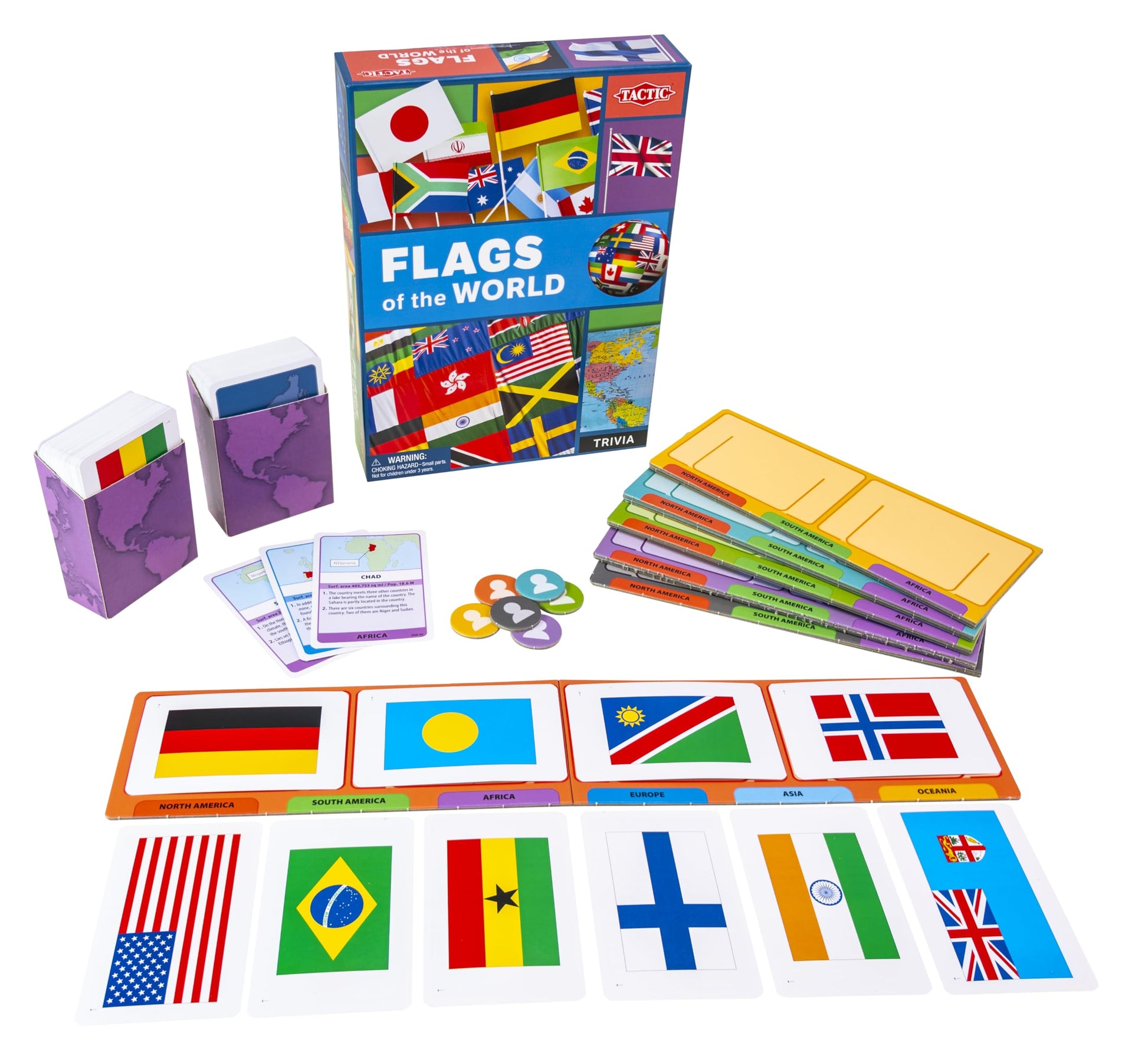 Tactic Flags of The World Family Card Game - Educational & Fun - Play & Learn About Flags, Nations & Geography