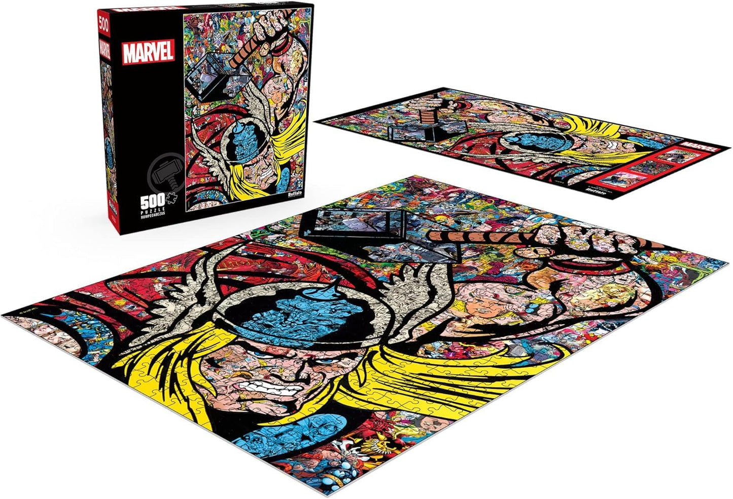 Buffalo Games - Marvel - Thor Collage - 500 Piece Jigsaw Puzzle for Adults -Challenging Puzzle Perfect for Game Nights - Finished Size is 21.25 x
