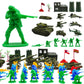 Zaleny 145 pcs Military Toy Soldier Playset Colorful Army Men Battlefield Action Figures with Tanks Helicopters and Accessories for Boys