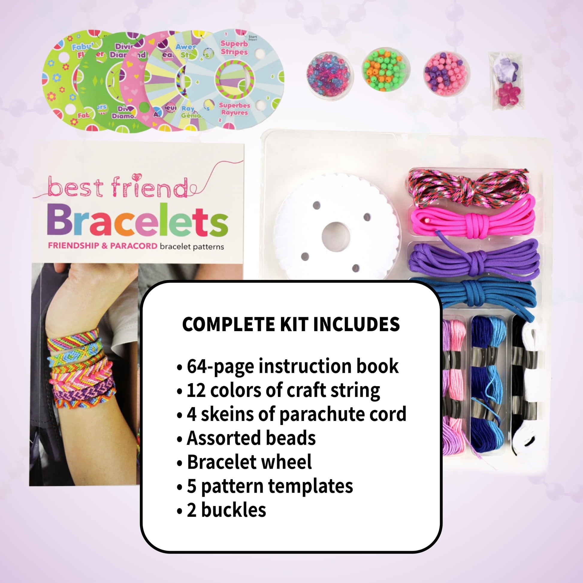SpiceBox Friendship Bracelet Making Kit for Girls, Kids Best Friend DIY String Jewelry, Arts and Crafts Activity Set for Children, Multicolor (7410)